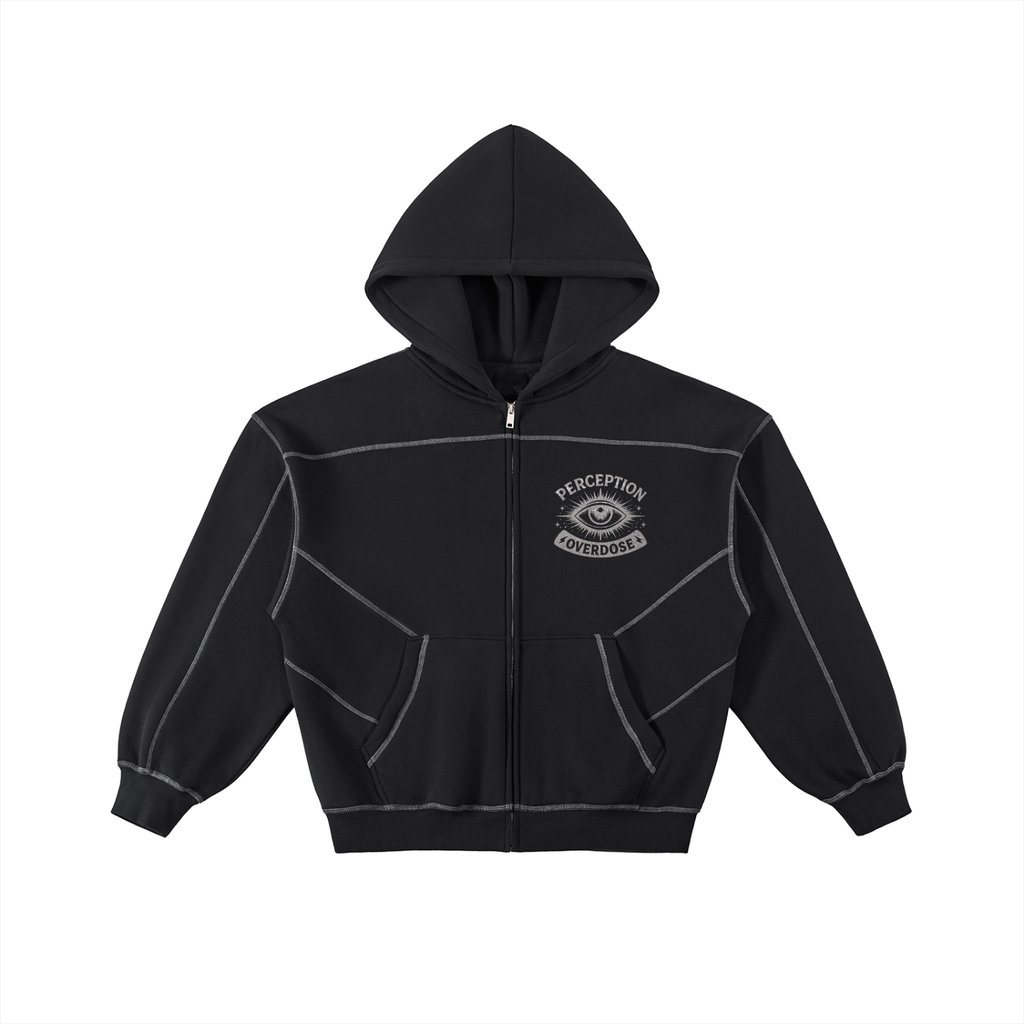 The Aberration Zip Hoodie Black